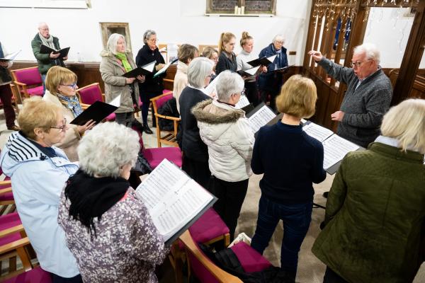 St Martin's parish church. Cantabile Choir in rehearsals. Graham Caldbeck, musical director                           Picture: ROB CURRIE