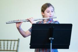 Chateau Vermont. Jersey Eisteddfod music section. The Ray Kitchen Award, Class 108 Woodwind Solo, under 18 years old, competitiors learning less than 5 years. Elizabeth Goatcher playing the flute and playing spooked           Picture: ROB CURRIE