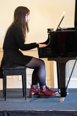 Eisteddfod 2023 Jersey Festival of the Performing Arts Music Section The De Gruchy Cup Piano Solo own choice 16 & 17 years Isabelle Willmott , Grand Sonate Pathetique Opus 13 Movement 2 by Beethoven Picture: JON GUEGAN