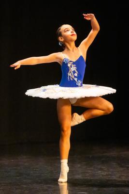 Les Quennevais school. Jersey Eisteddfod dance section. Class 409 The Annette Perkins Trophy, solo ballet 9 to 10 years old. Charlotte Kinsey who came equal third and awarded a gold certificate                        Picture: ROB CURRIE