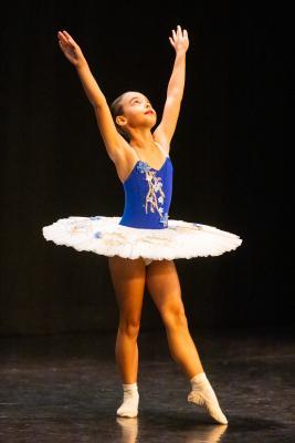 Les Quennevais school. Jersey Eisteddfod dance section. Class 409 The Annette Perkins Trophy, solo ballet 9 to 10 years old. Charlotte Kinsey who came equal third and awarded a gold certificate                        Picture: ROB CURRIE