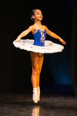 Les Quennevais school. Jersey Eisteddfod dance section. Class 409 The Annette Perkins Trophy, solo ballet 9 to 10 years old. Charlotte Kinsey who came equal third and awarded a gold certificate                        Picture: ROB CURRIE