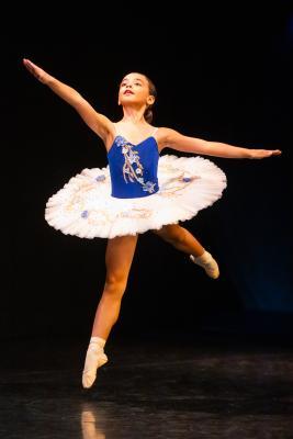 Les Quennevais school. Jersey Eisteddfod dance section. Class 409 The Annette Perkins Trophy, solo ballet 9 to 10 years old. Charlotte Kinsey who came equal third and awarded a gold certificate                        Picture: ROB CURRIE