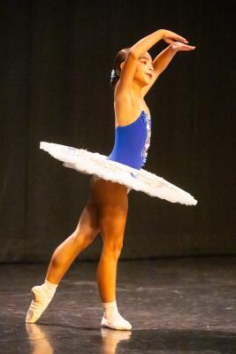 Les Quennevais school. Jersey Eisteddfod dance section. Class 409 The Annette Perkins Trophy, solo ballet 9 to 10 years old. Charlotte Kinsey who came equal third and awarded a gold certificate                        Picture: ROB CURRIE