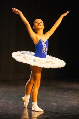 Les Quennevais school. Jersey Eisteddfod dance section. Class 409 The Annette Perkins Trophy, solo ballet 9 to 10 years old. Charlotte Kinsey who came equal third and awarded a gold certificate                        Picture: ROB CURRIE