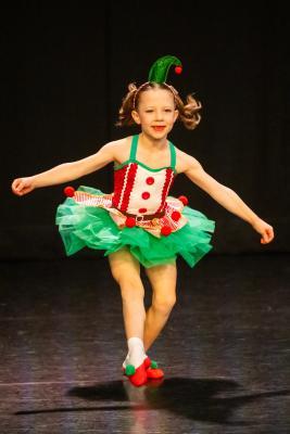 Les Quennevais school. Jersey Eisteddfod dance section. Class 418 The Jersey Academy Cup, Character/Demi Character solo 6 to 8 years old. Iona McCaul, the Cheeky Elf,  who came first and awarded a silver certificate                        Picture: ROB CURRIE