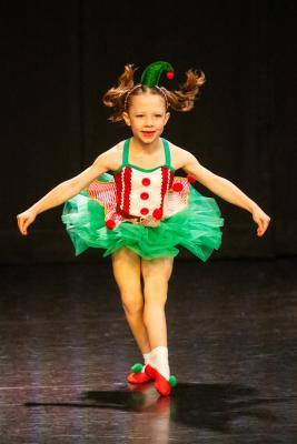 Les Quennevais school. Jersey Eisteddfod dance section. Class 418 The Jersey Academy Cup, Character/Demi Character solo 6 to 8 years old. Iona McCaul, the Cheeky Elf,  who came first and awarded a silver certificate                        Picture: ROB CURRIE