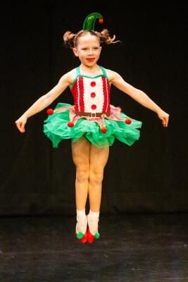 Les Quennevais school. Jersey Eisteddfod dance section. Class 418 The Jersey Academy Cup, Character/Demi Character solo 6 to 8 years old. Iona McCaul, the Cheeky Elf,  who came first and awarded a silver certificate                        Picture: ROB CURRIE