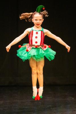 Les Quennevais school. Jersey Eisteddfod dance section. Class 418 The Jersey Academy Cup, Character/Demi Character solo 6 to 8 years old. Iona McCaul, the Cheeky Elf,  who came first and awarded a silver certificate                        Picture: ROB CURRIE