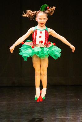 Les Quennevais school. Jersey Eisteddfod dance section. Class 418 The Jersey Academy Cup, Character/Demi Character solo 6 to 8 years old. Iona McCaul, the Cheeky Elf,  who came first and awarded a silver certificate                        Picture: ROB CURRIE