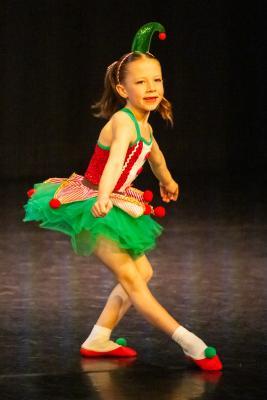 Les Quennevais school. Jersey Eisteddfod dance section. Class 418 The Jersey Academy Cup, Character/Demi Character solo 6 to 8 years old. Iona McCaul, the Cheeky Elf,  who came first and awarded a silver certificate                        Picture: ROB CURRIE