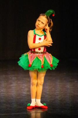 Les Quennevais school. Jersey Eisteddfod dance section. Class 418 The Jersey Academy Cup, Character/Demi Character solo 6 to 8 years old. Iona McCaul, the Cheeky Elf,  who came first and awarded a silver certificate                        Picture: ROB CURRIE