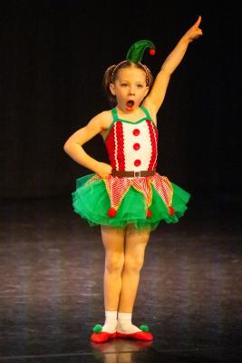 Les Quennevais school. Jersey Eisteddfod dance section. Class 418 The Jersey Academy Cup, Character/Demi Character solo 6 to 8 years old. Iona McCaul, the Cheeky Elf,  who came first and awarded a silver certificate                        Picture: ROB CURRIE