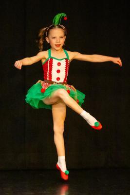 Les Quennevais school. Jersey Eisteddfod dance section. Class 418 The Jersey Academy Cup, Character/Demi Character solo 6 to 8 years old. Iona McCaul, the Cheeky Elf,  who came first and awarded a silver certificate                        Picture: ROB CURRIE