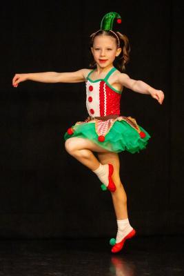 Les Quennevais school. Jersey Eisteddfod dance section. Class 418 The Jersey Academy Cup, Character/Demi Character solo 6 to 8 years old. Iona McCaul, the Cheeky Elf,  who came first and awarded a silver certificate                        Picture: ROB CURRIE