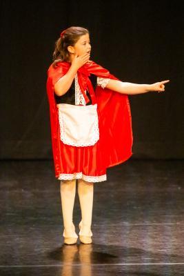 Les Quennevais school. Jersey Eisteddfod dance section. Class 418 The Jersey Academy Cup, Character/Demi Character solo 6 to 8 years old. Evie Le Page, Little Red Riding Hood                       Picture: ROB CURRIE