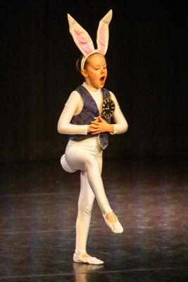 Les Quennevais school. Jersey Eisteddfod dance section. Class 418 The Jersey Academy Cup, Character/Demi Character solo 6 to 8 years old. Darcie-Rose Belhomme, The White Rabbit                      Picture: ROB CURRIE