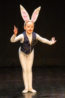 Les Quennevais school. Jersey Eisteddfod dance section. Class 418 The Jersey Academy Cup, Character/Demi Character solo 6 to 8 years old. Darcie-Rose Belhomme, The White Rabbit                      Picture: ROB CURRIE