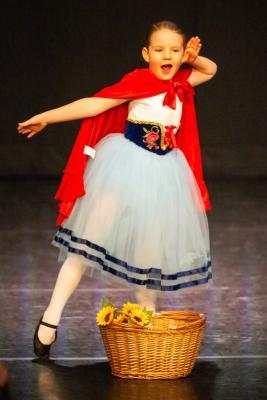 Les Quennevais school. Jersey Eisteddfod dance section. Class 418 The Jersey Academy Cup, Character/Demi Character solo 6 to 8 years old. Esme Hunter, Lettle Red Riding Hood                     Picture: ROB CURRIE