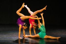 Les Quennevais school. Jersey Eisteddfod dance section. Class 431A The Geraldine Des Forges Award, Trio/Quartet 12 years and under. NAMES NOT IN ORDER. Amber Dupoy, Arya Richardson & Georgia Lupton dancing to Na Na Na                        Picture: ROB CURRIE