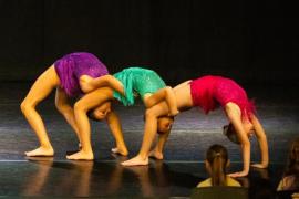 Les Quennevais school. Jersey Eisteddfod dance section. Class 431A The Geraldine Des Forges Award, Trio/Quartet 12 years and under. NAMES NOT IN ORDER. Amber Dupoy, Arya Richardson & Georgia Lupton dancing to Na Na Na                        Picture: ROB CURRIE