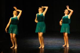 Les Quennevais school. Jersey Eisteddfod dance section. Class 431A The Geraldine Des Forges Award, Trio/Quartet 12 years and under. NAMES NOT IN ORDER. Hazel Polglase, Emily McGuire & Alicia Huet, dancing to Zero to Hero, who came second and were awarded a gold certificate                         Picture: ROB CURRIE