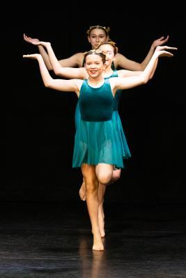 Les Quennevais school. Jersey Eisteddfod dance section. Class 431A The Geraldine Des Forges Award, Trio/Quartet 12 years and under. NAMES NOT IN ORDER. Hazel Polglase, Emily McGuire & Alicia Huet, dancing to Zero to Hero, who came second and were awarded a gold certificate                         Picture: ROB CURRIE