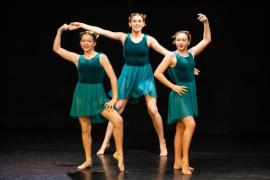 Les Quennevais school. Jersey Eisteddfod dance section. Class 431A The Geraldine Des Forges Award, Trio/Quartet 12 years and under. NAMES NOT IN ORDER. Hazel Polglase, Emily McGuire & Alicia Huet, dancing to Zero to Hero, who came second and were awarded a gold certificate                         Picture: ROB CURRIE