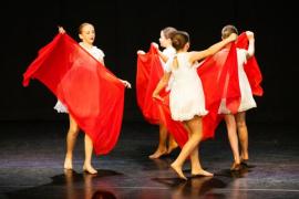 Les Quennevais school. Jersey Eisteddfod dance section. Class 431A The Geraldine Des Forges Award, Trio/Quartet 12 years and under. NAMES NOT IN ORDER. Lilly Osmand, Alexis Keith, Asara Bakewell & Matilda De Gouveia dancing to Little Red Riding Hood                        Picture: ROB CURRIE