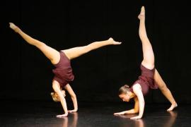 Les Quennevais school. Jersey Eisteddfod dance section. Class 431B The Geraldine Des Forges Award, Trio/Quartet 7 to 21 years old. Bayley-Lily King, Emily Gorman & Daisy Clotworthy                          Picture: ROB CURRIE