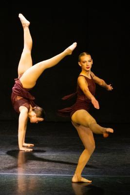 Les Quennevais school. Jersey Eisteddfod dance section. Class 431B The Geraldine Des Forges Award, Trio/Quartet 7 to 21 years old. Bayley-Lily King, Emily Gorman & Daisy Clotworthy                          Picture: ROB CURRIE