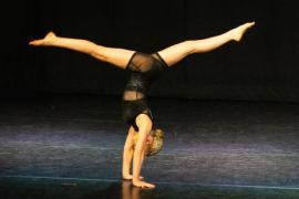 Les Quennevais school. Jersey Eisteddfod dance section. Class 431B The Geraldine Des Forges Award, Trio/Quartet 7 to 21 years old. Charley Gorman, Evie Trehiou & Mara Kovacs dancing to Boom Boom who came third and were awarded a gold certificate                          Picture: ROB CURRIE