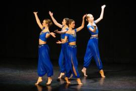 Les Quennevais school. Jersey Eisteddfod dance section. Class 431B The Geraldine Des Forges Award, Trio/Quartet 7 to 21 years old. Lauren Varney, Megan Herbert, Darcey-Mai Warman & Ella Fairhurst                           Picture: ROB CURRIE