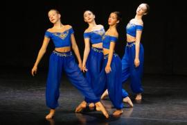 Les Quennevais school. Jersey Eisteddfod dance section. Class 431B The Geraldine Des Forges Award, Trio/Quartet 7 to 21 years old. Lauren Varney, Megan Herbert, Darcey-Mai Warman & Ella Fairhurst                           Picture: ROB CURRIE