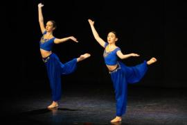 Les Quennevais school. Jersey Eisteddfod dance section. Class 431B The Geraldine Des Forges Award, Trio/Quartet 7 to 21 years old. Lauren Varney, Megan Herbert, Darcey-Mai Warman & Ella Fairhurst                           Picture: ROB CURRIE