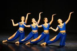 Les Quennevais school. Jersey Eisteddfod dance section. Class 431B The Geraldine Des Forges Award, Trio/Quartet 7 to 21 years old. Lauren Varney, Megan Herbert, Darcey-Mai Warman & Ella Fairhurst                           Picture: ROB CURRIE