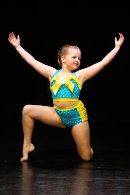 Les Quennevais school. Jersey Eisteddfod dance section. Class 423E The Jean-Marie Couley Trophy, Acro Dance solo 6 to 8 years old. Elsie Richardson who came third and was awarded a silver certificate                          Picture: ROB CURRIE