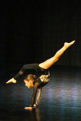 Les Quennevais school. Jersey Eisteddfod dance section. Class 423E The Jean-Marie Couley Trophy, Acro Dance solo 6 to 8 years old. Carla Kovacs who came first and was awarded a gold certificate                           Picture: ROB CURRIE