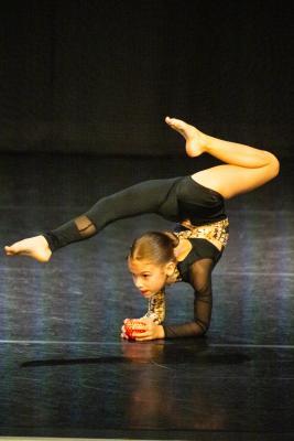 Les Quennevais school. Jersey Eisteddfod dance section. Class 423E The Jean-Marie Couley Trophy, Acro Dance solo 6 to 8 years old. Carla Kovacs who came first and was awarded a gold certificate                           Picture: ROB CURRIE