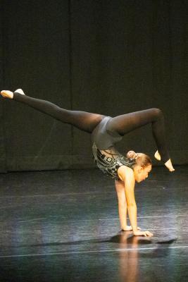 Les Quennevais school. Jersey Eisteddfod dance section. Class 423F The Jean-Marie Couley Trophy, Acro Dance solo 9 to 10 years old. Arya Richardson who came second and was awarded a silver certificate                             Picture: ROB CURRIE