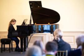 Jersey Festival of the Performing Arts Music Section Eisteddfod 2024 Class 15 Piano solo U18 Competitors learning less than 3 years Lily Hibbs Picture: JON GUEGAN