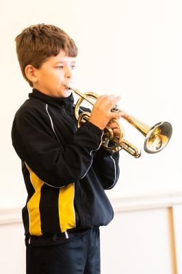 Jersey Festival of the Performing Arts Music Section Eisteddfod 2024 Class 119 Brass solo U18 Learning less than 5 years Edward Hobson - Cornet Picture: JON GUEGAN