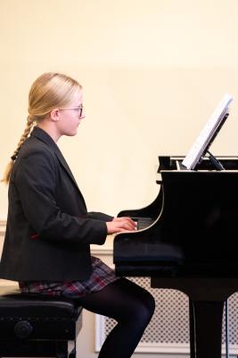 Jersey Festival of the Performing Arts Music Section Eisteddfod 2024 Class 15 Piano solo U18 Competitors learning less than 3 years Isla-Fleur Egre Picture: JON GUEGAN