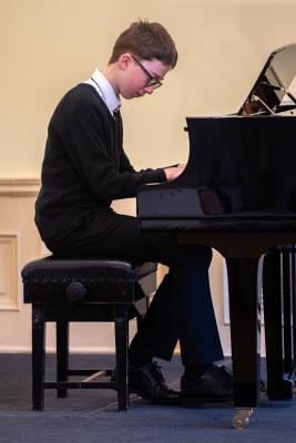 Jersey Festival of the Performing Arts Music Section Eisteddfod 2024 Class 15 Piano solo U18 Competitors learning less than 3 years Gus Weber Picture: JON GUEGAN