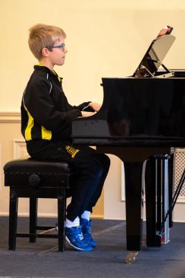 Jersey Festival of the Performing Arts Music Section Eisteddfod 2024 Class 15 Piano solo U18 Competitors learning less than 3 years Philip De La Haye Picture: JON GUEGAN