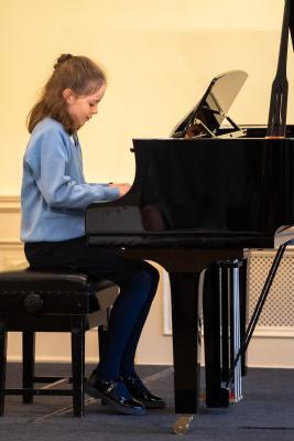 Jersey Festival of the Performing Arts Music Section Eisteddfod 2024 Class 15 Piano solo U18 Competitors learning less than 3 years Josephine Macadie Picture: JON GUEGAN