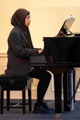 Jersey Festival of the Performing Arts Music Section Eisteddfod 2024 Class 15 Piano solo U18 Competitors learning less than 3 years Sabiha Samad Picture: JON GUEGAN