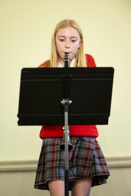 Chateau Vermont. Jersey Eisteddfod music section. The Ray Kitchen Award, Class 107 Woodwind Solo, under 18 years old, competitiors learning less than 3 years. Freya Satchell playing clarinet, playing Nature Boy        Picture: ROB CURRIE