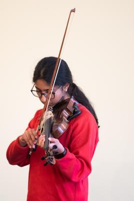 Jersey Festival of the Performing Arts Music Section Eisteddfod 2024 Class 70 Strings Solo, U18 5 years and over learning Prutha Tejpal, Violin Picture: JON GUEGAN