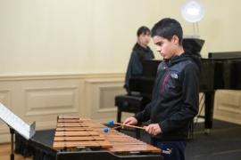 Chateau Vermont. Jersey Eisteddfod music section. Class 126, percussion solo, under 14 years.  Diogo Gouveia, playing On the Breeze by Faulkner                  Picture: ROB CURRIE